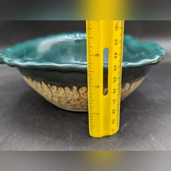 D.K Clay Studio Pottery HeartBowl ~Beige Green Stanford North Carolina SIGNED DK - Picture 4 of 8